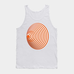 Geometric orange concentric circles 3D doodle art Tank Top